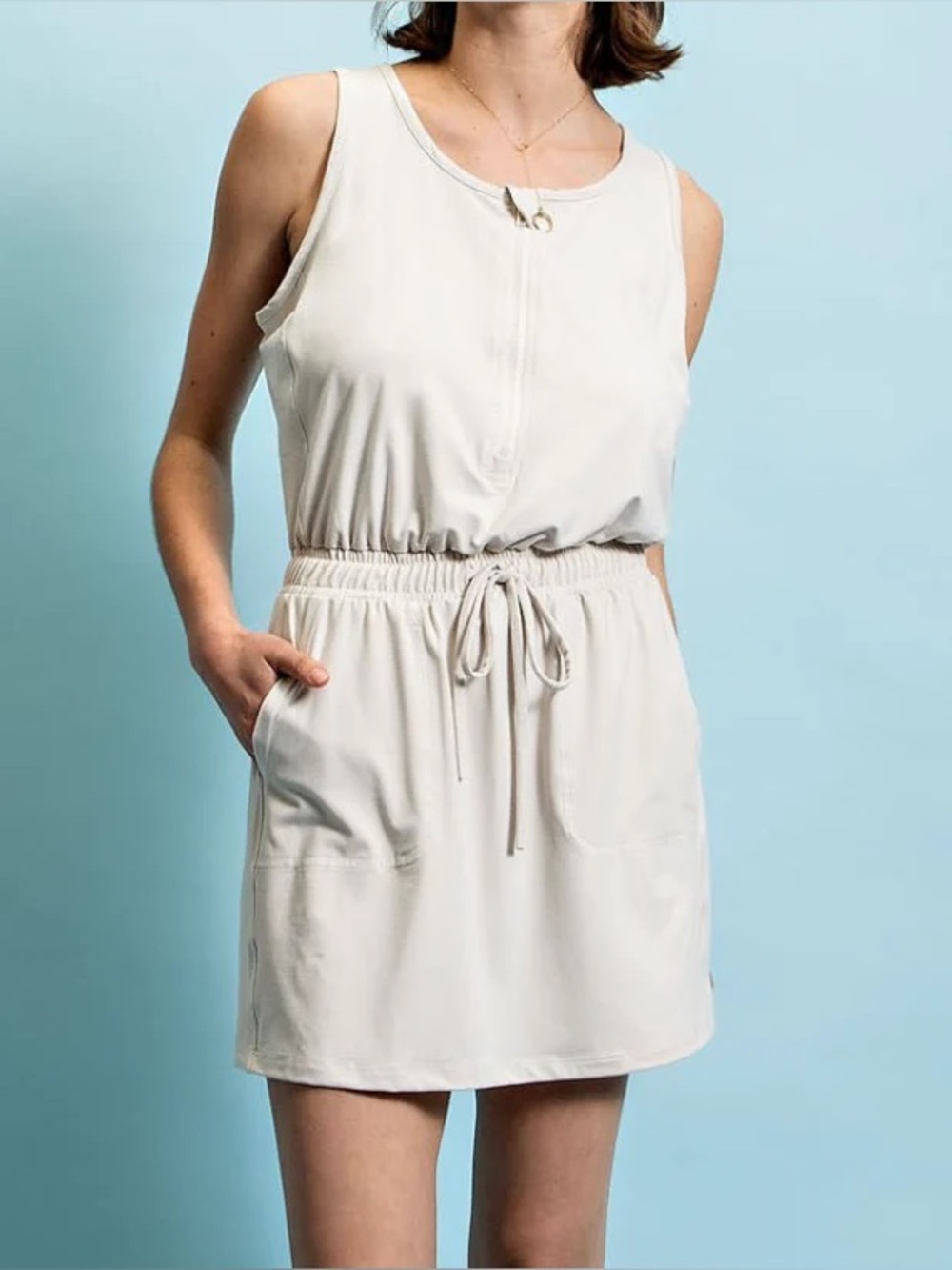 cream romper dress